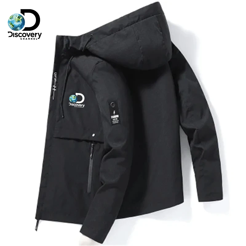 Discovery Spring and Autumn Men's Hooded Outdoor Camping Windproof Outdoor Leisure Fishing Clothing Golf Jackets