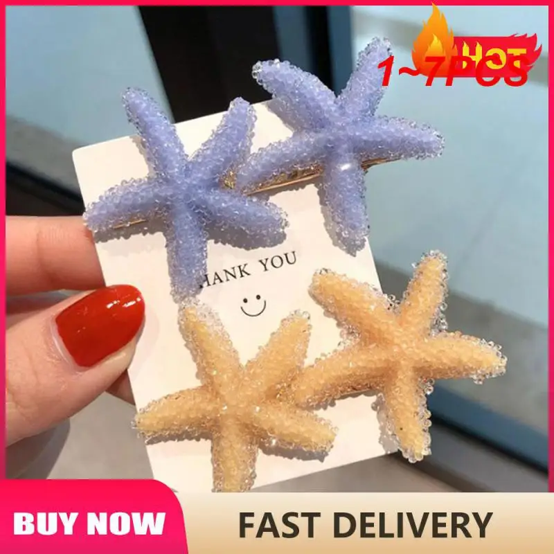 

Rhinestone Banger Clip Starfish Lightweight And Not Slippery Sweet Personality Convenient To Carry Simple And Versatile