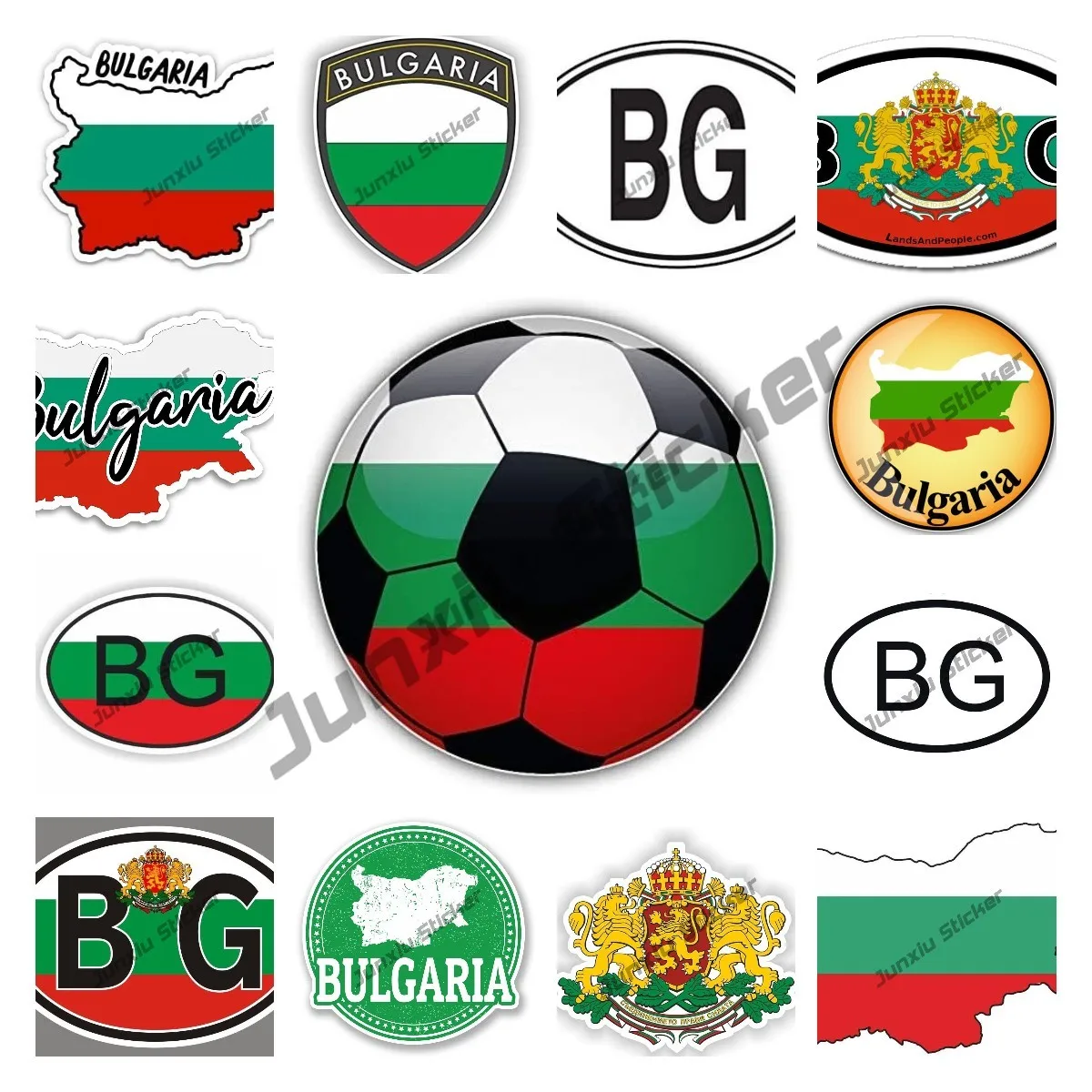 

Personality Bulgaria BG Oval Stickers Flag Map Decal Bumper Accessories Sticker Reflective Sunscreen Decoration