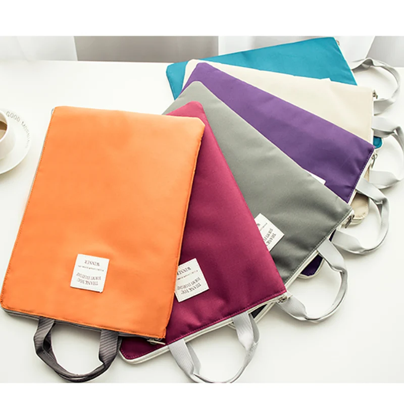 A4 Document Organizer Briefcase Waterproof Nylon Men's Women's Bag Office Functional Document Holder Business Briefcase