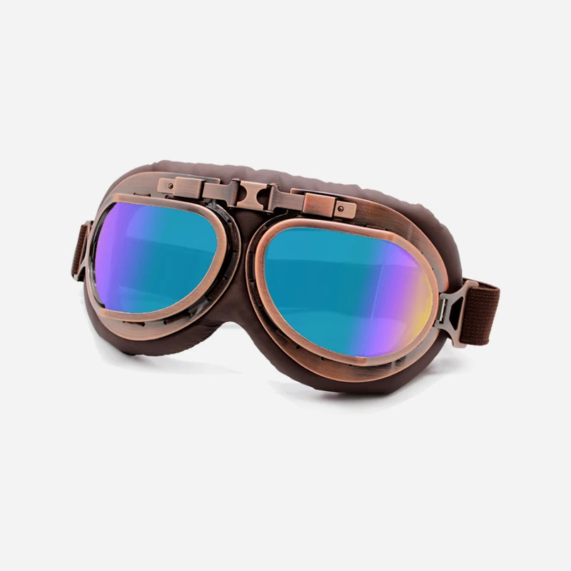 

Коричневые Ретро мотоциклетные очки, винтажные классические мотоциклетные очки для Harley Pilot Steampunk ATV