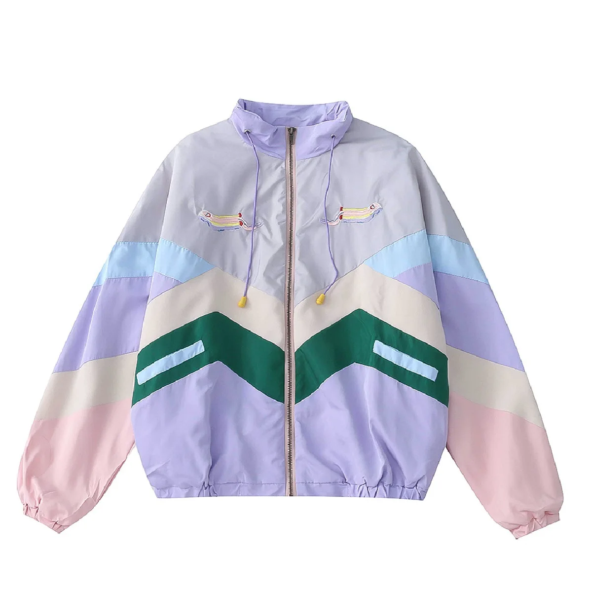 Весенние оригинальные нишевые женские базовые куртки с цветными блоками