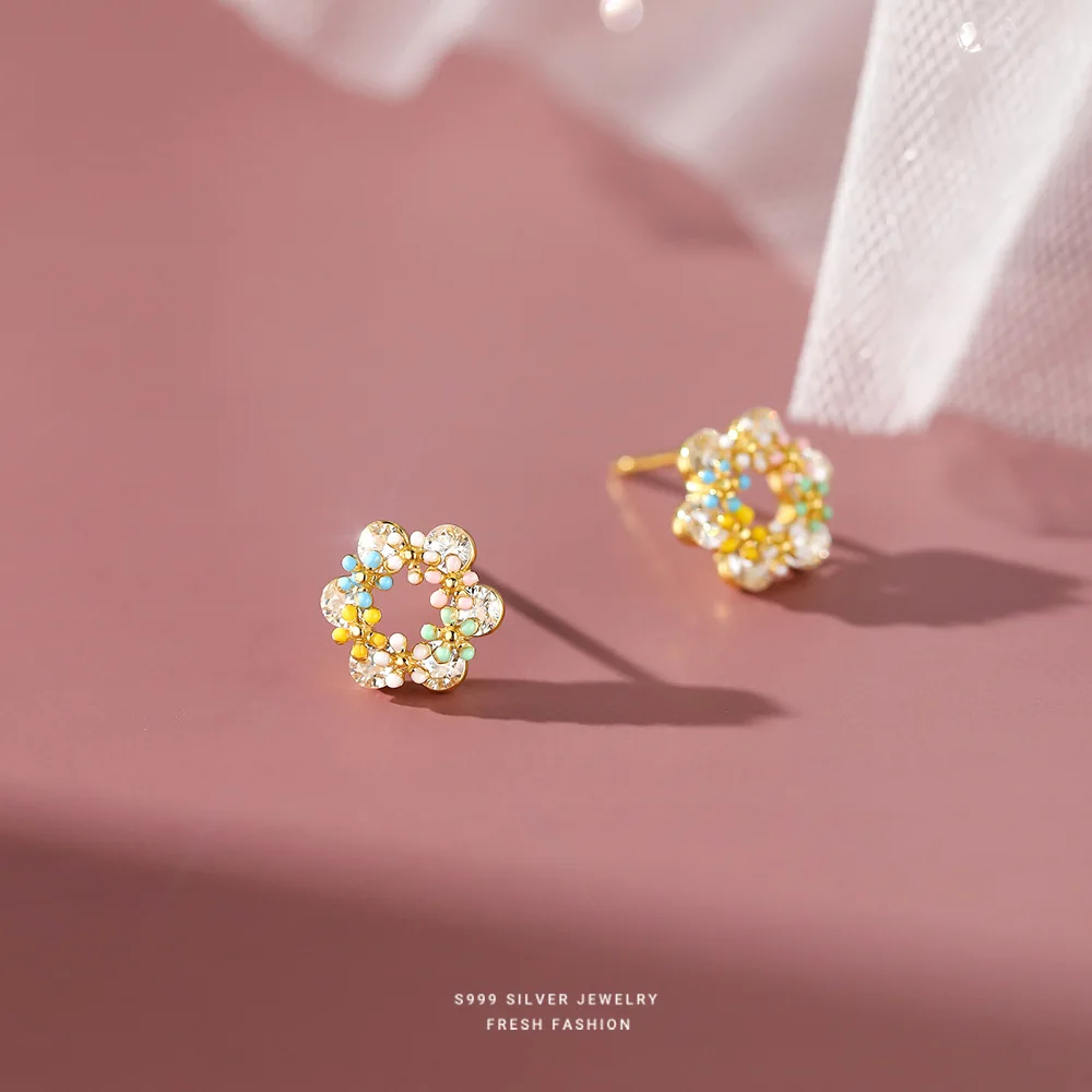 

Женские серьги из серебра 925 пробы, с цветком