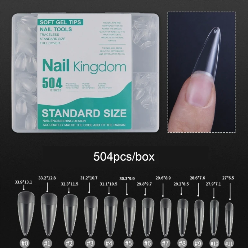 

Clear Press on False Nails Full Cover False Nail Tips Almond Artificial Nail Tip