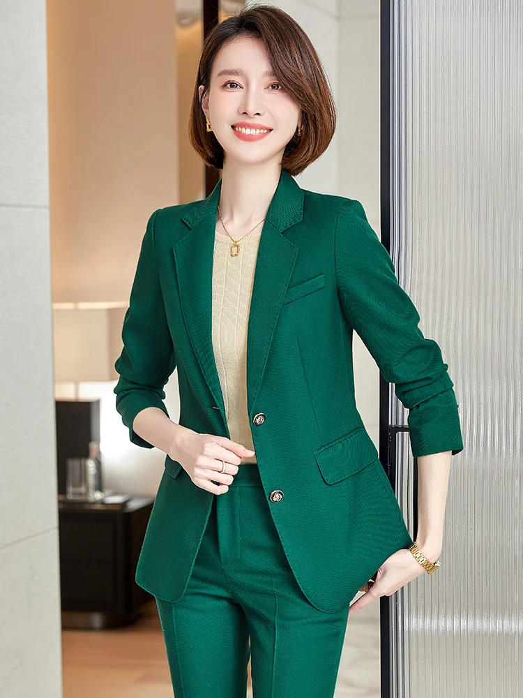

High Quality Formal Professional Women Business Suits Formal OL Styles Laides Office Blazers Work Wear Trousers Set Pantsuits