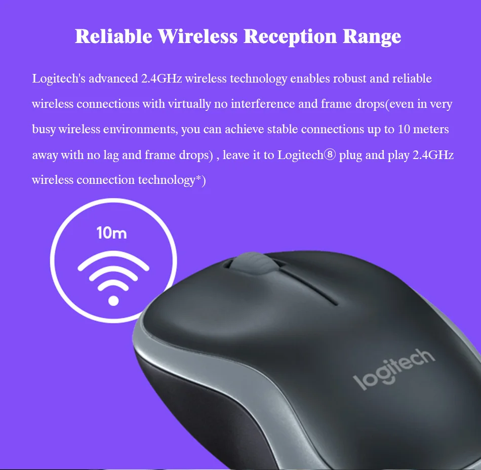 Оригинальная беспроводная мышь Logitech M185 2 4G для ноутбука ПК Компьютерные Мыши с USB