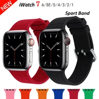 sport strap for apple watch band series 7 6 se 5 45mm 44mm silicone breathable belt bracelet for iwatch watchband 38mm 40mm 41mm