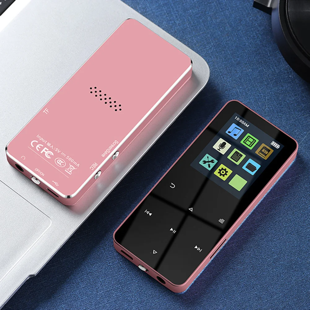 Купи MP4 Player With Bluetooth Built-in Speaker Touch Key FM Radio Video Play E-book HIFI Metal 2.0 Inch Touch MP3 MP4 Music Player за 961 рублей в магазине AliExpress