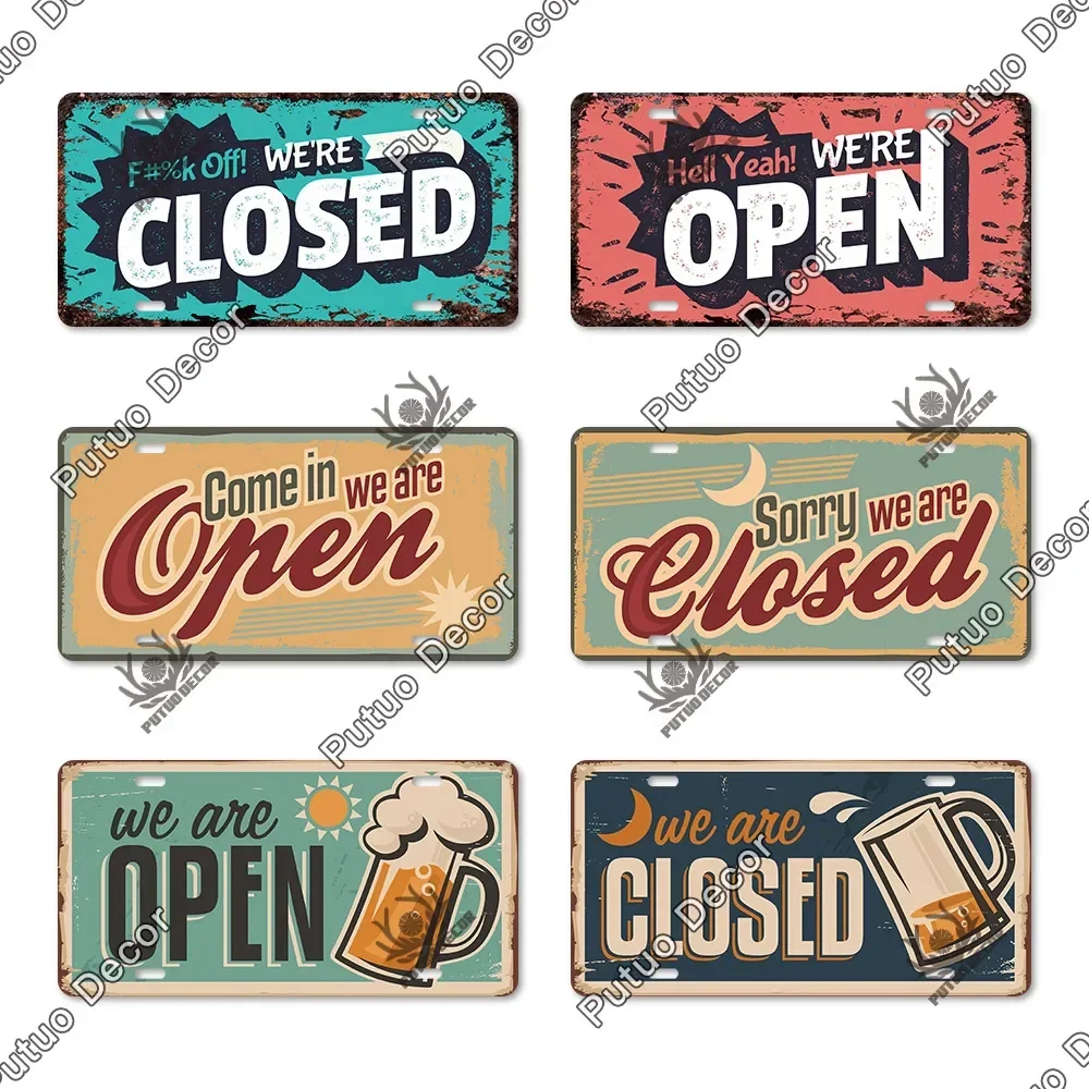 Декор Putuo Открытый и закрытый номерной знак Металлический для гостиной Двери