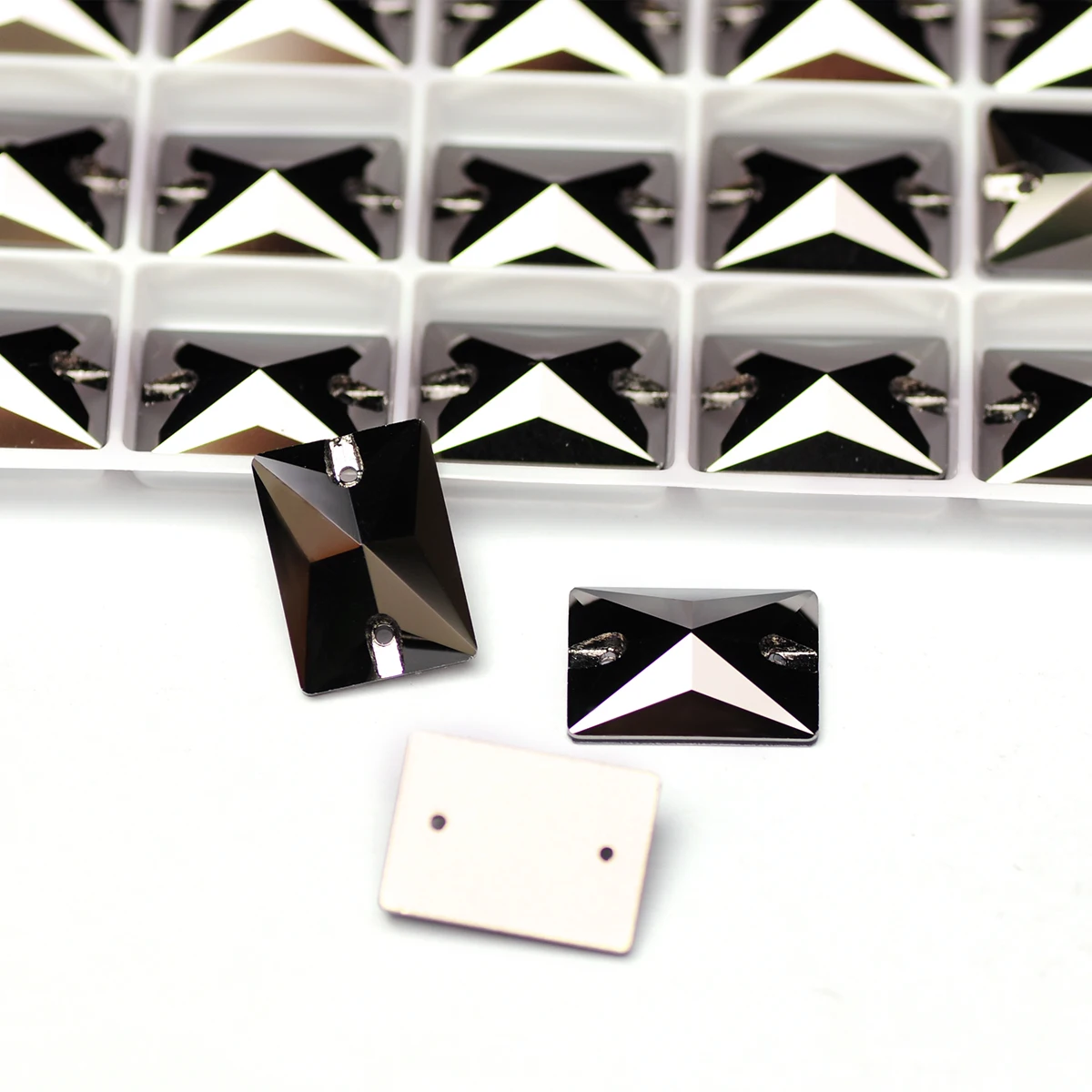 Гематитовые блестящие Прямоугольные Стеклянные товары для рукоделия, искусственные аксессуары для шитья