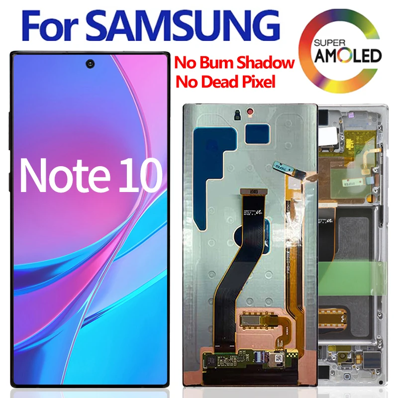 

100% Tested Original AMOLED For Samsung Galaxy Note 10 N970F N970 N9700 Mobile Phone LCD Screens With Frame Display Touch