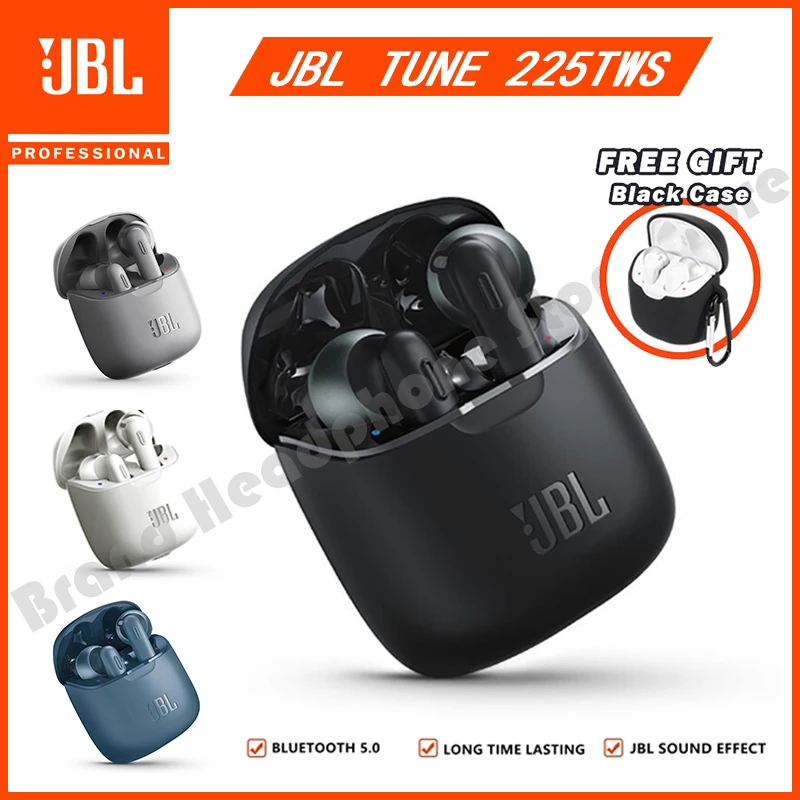 

Original JBL TUNE 225 TWS Wireless Bluetooth Earphones Stereo Earbuds Bass Sound Headphones Noise Reduction Headset with Mic