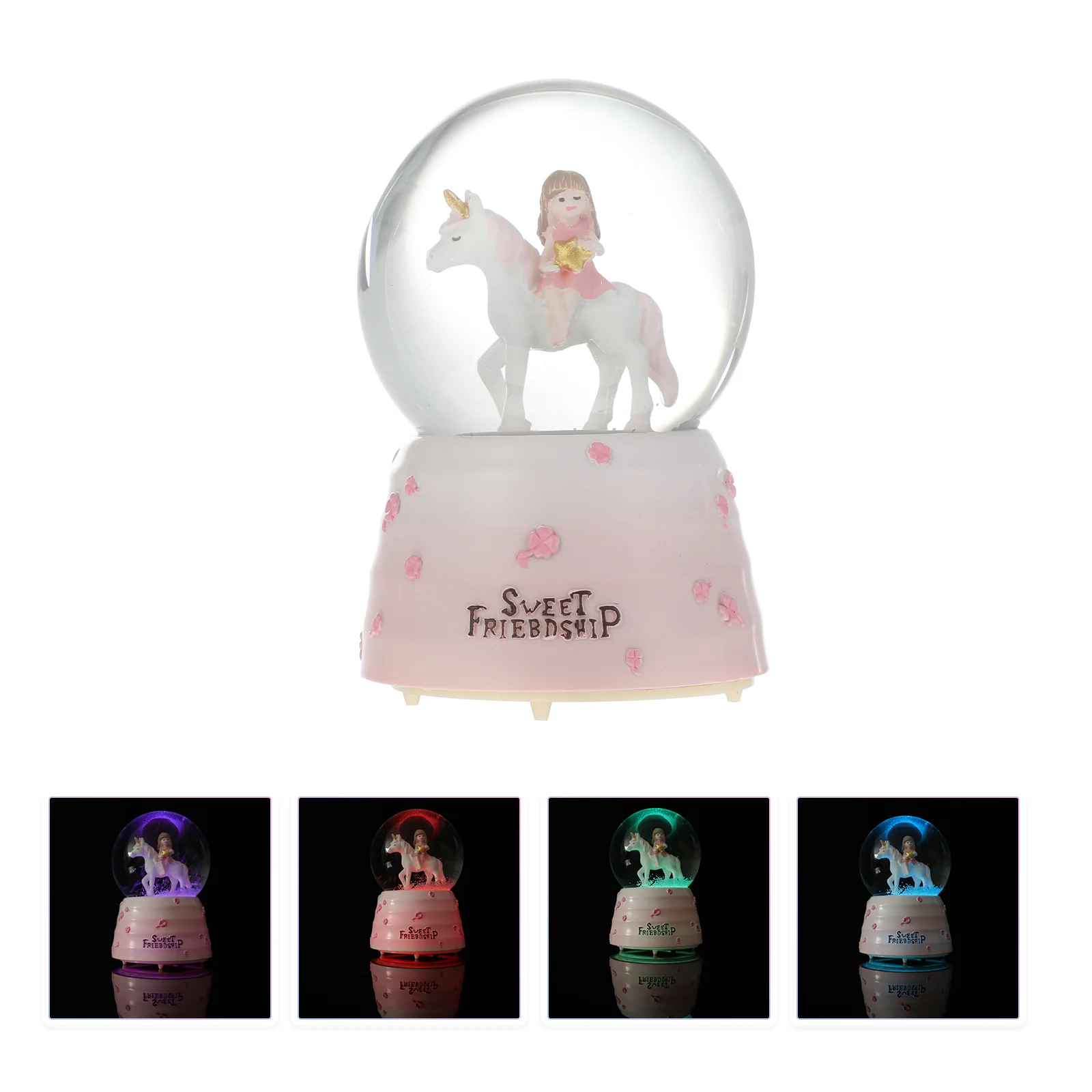 Фото Снежный шар Единорог Музыкальная шкатулка Подарок Хрустальный