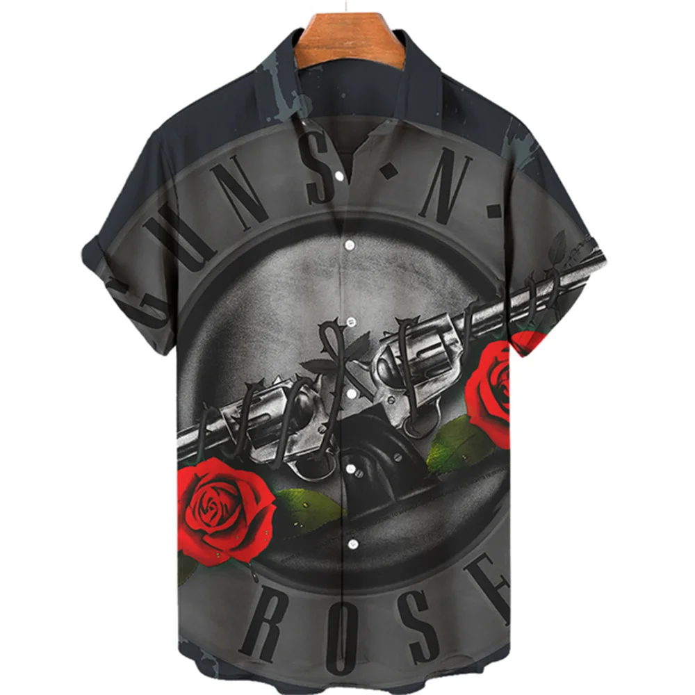 Гавайская Мужская рубашка с 3D-принтом черепа микро-пуля уличная футболка в стиле