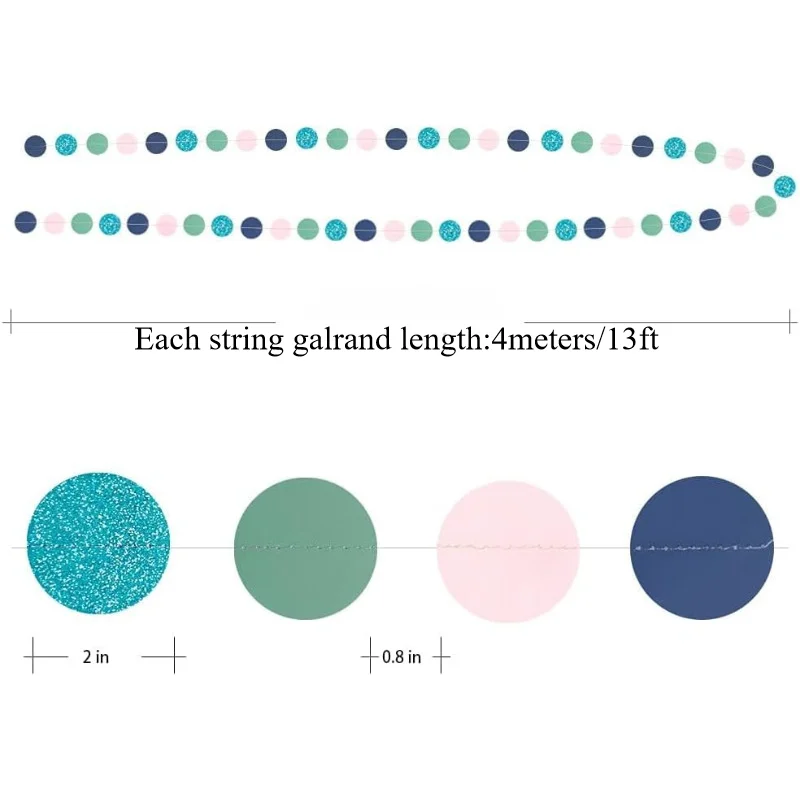Пастельная Русалка круг гирлянда Висячие круглые точки стрейч фон фотография