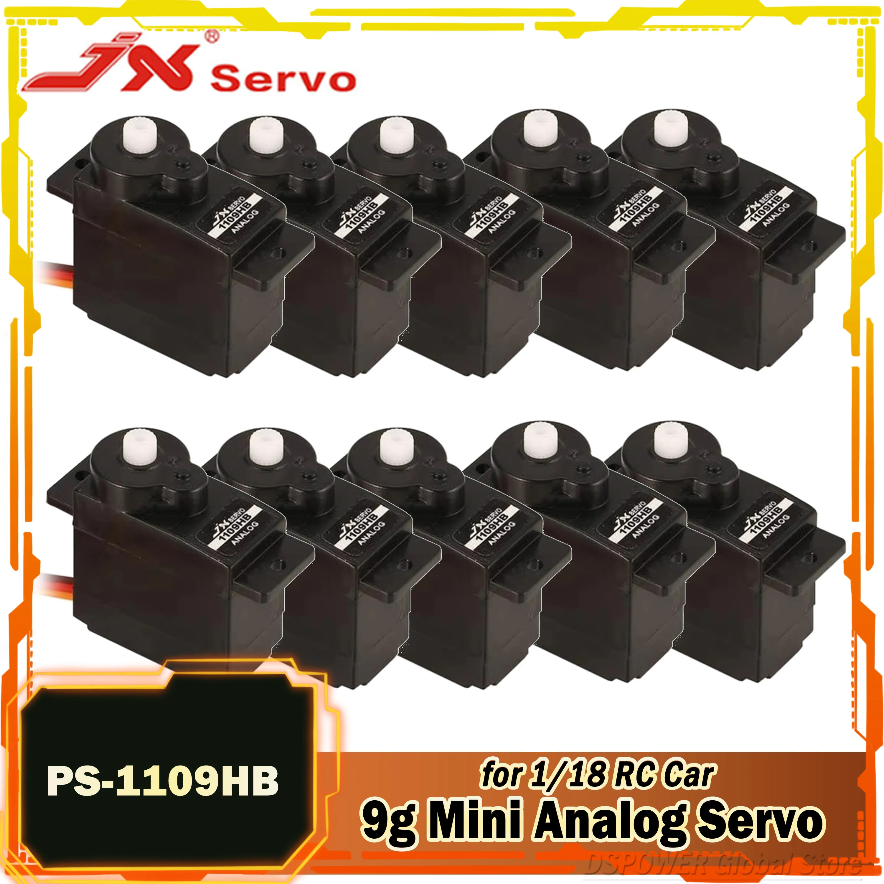 JX 9g мини микро-сервопривод PS-1109HB 1 89 кг Крутящий момент пластиковая Шестерня