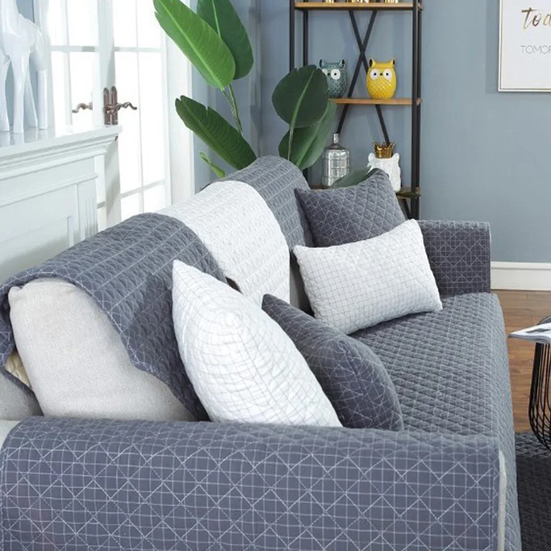

Cotton Corner Sofa Covers Sofa Towels for Living Room Decor L Shaped Chaise Longue Slipcovers Universal Sofa Cover Protector