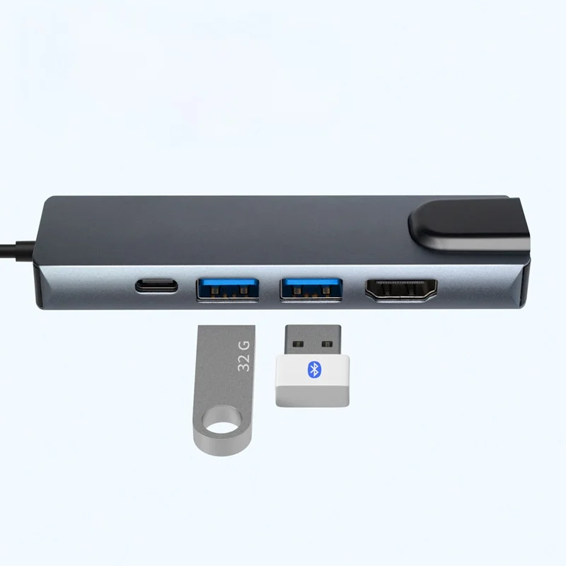 

Мультипортовый концентратор Type C 4K USB 3.0 Type C адаптер для передачи данных кардридер совместимый с системами Windows/macOS/Android/iOS/Linux