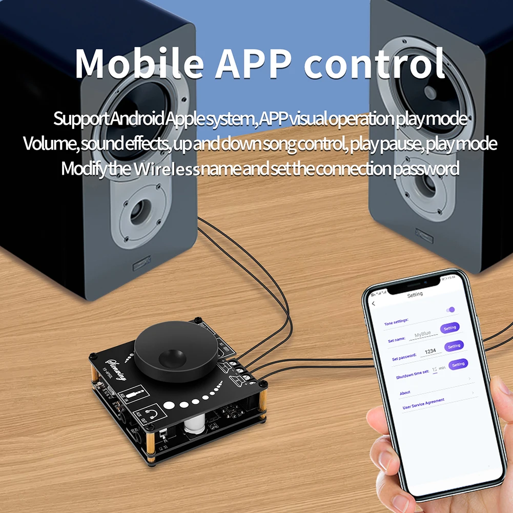 

YS-AP50L Digital Power Audio Amplifier Board 50Wx2 Audio Power Amplifier Bluetooth-compatible 5.1 DIY Home Audio Modification