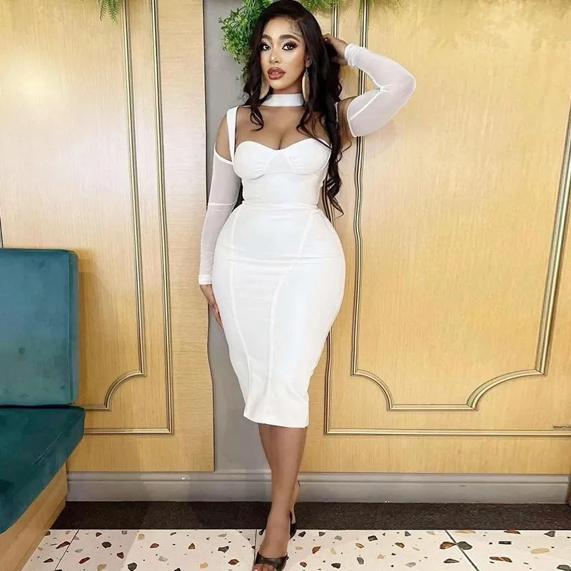 

Solid Cover Swimsuit For Women, Beach Dress, Korean Swimwear, Sexy Strapless Long Sleeve, Monochromatic, Pure Color, White,