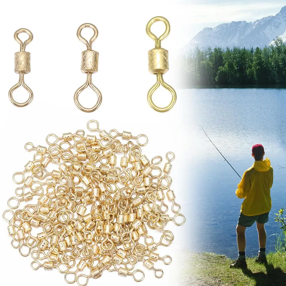 

Рыболовные Вертлюги 100 шт./лот, аксессуары для морской рыбалки, разные размеры, вертлюжный Соединитель с шарикоподшипником, твердые кольца
