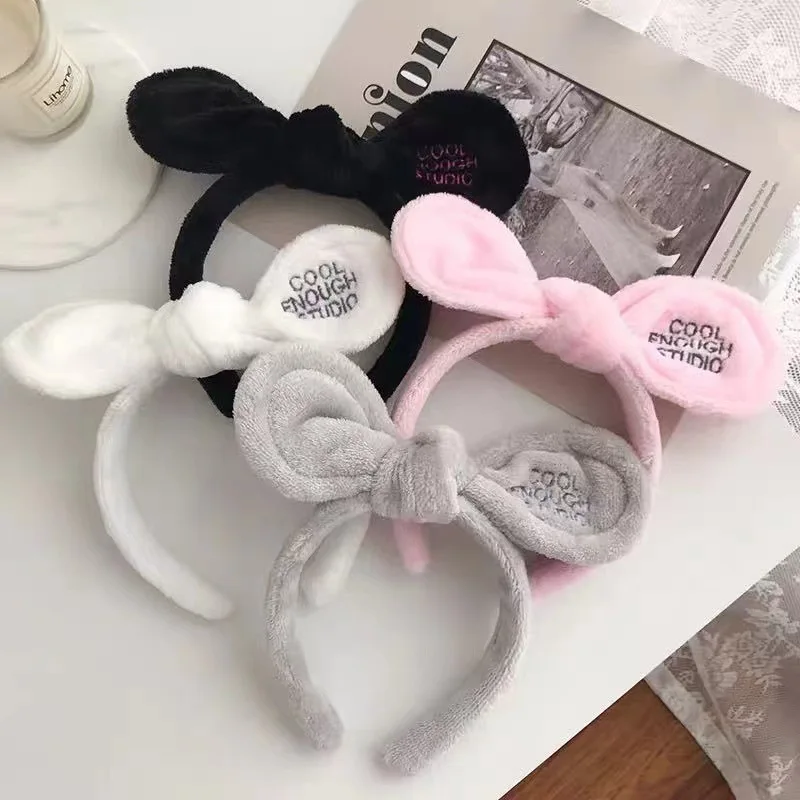 

Girls' Fashionable Love Letter Bow Hairband Womens' Cute Rabbit Ear Embroidery Hair Accessories