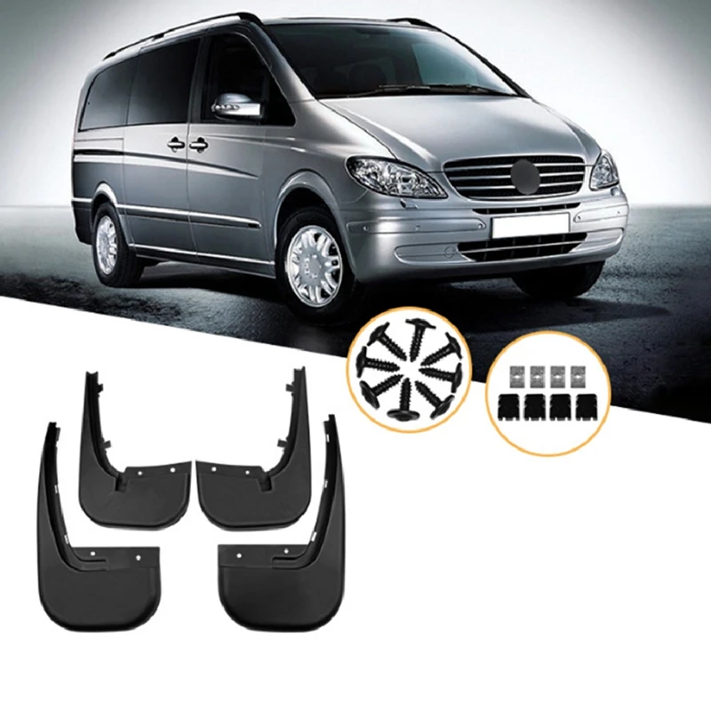 

Fender Mud Flaps Guard Splash Flap Black PP Mudguard Accessories For Mercedes Benz Viano Vito 2005-2011