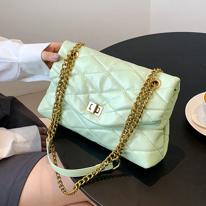 

Женская сумка из искусственной кожи на цепочке, роскошные дизайнерские брендовые маленькие сумки через плечо для женщин, модные женские тр...