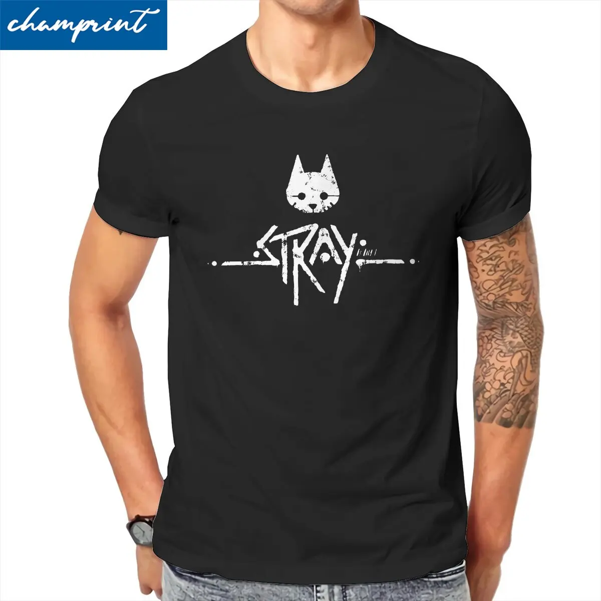 

Мужские футболки из чистого хлопка с надписью «Кот»