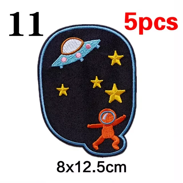 

5Pcs Sewing Repair Elbow Knee Patches Iron On Patch For Clothing Jeans Stripes Stickers Embroidered Badge Children Cloth