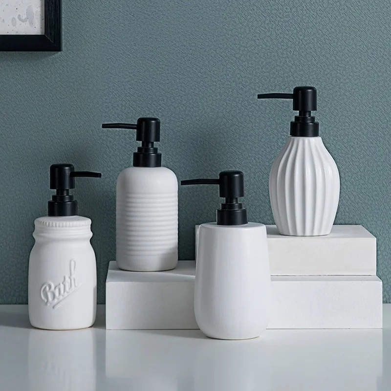 

Hand Shampoo Sanitizer Hotel Sanitary Bathroom Ware Sub-bottled Sanitizing Shower Lotion Ceramic Machine Gel Press Bottle Bottle
