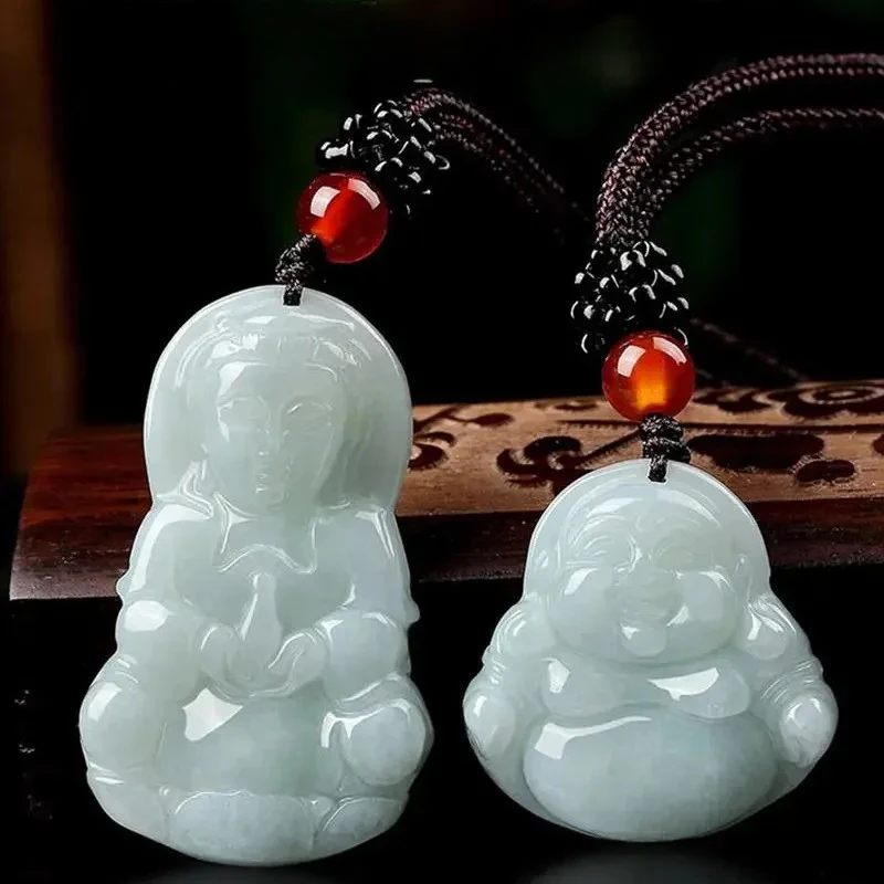 

Natural A-grade Jade Guanyin Maitreya Buddha Pendant for Men and Women's Exquisite Versatile Jade Pendant