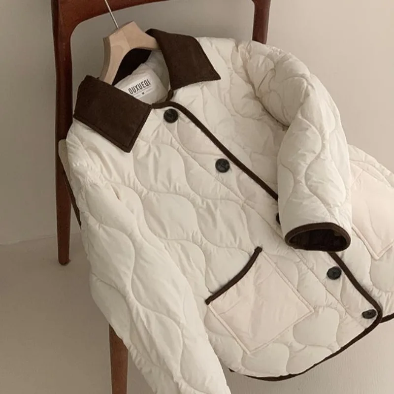 Dimanaf 2024 осенние женские парки пальто куртки короткая верхняя одежда новые