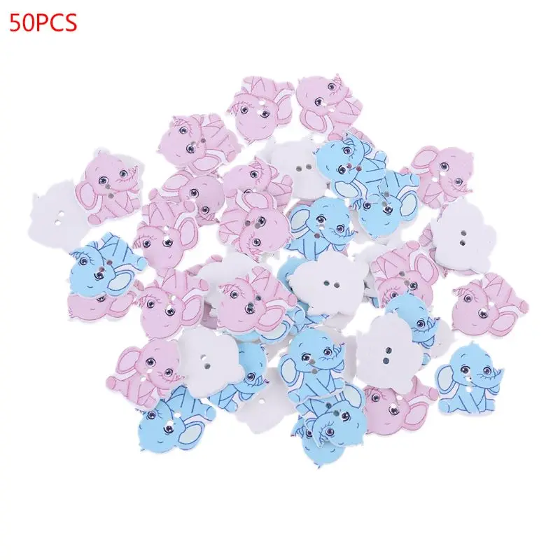 

50 шт., деревянные пуговицы с 2 отверстиями