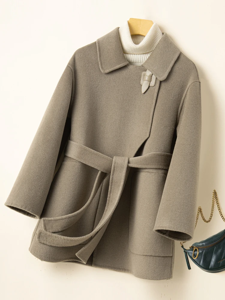 2024 популярное высококачественное двустороннее шерстяное пальто кашемировое