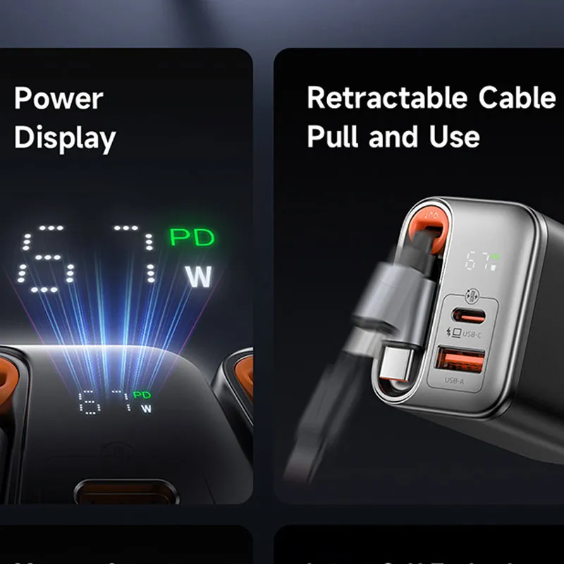 Luxmoc Высококачественное зарядное устройство GaN 67 Вт PD Fast Charge Зарядное для