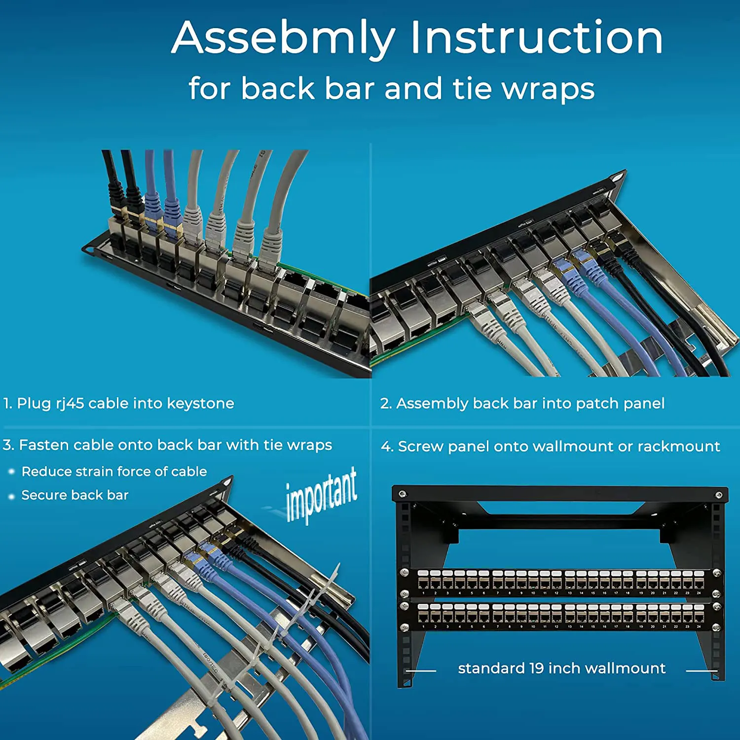 ZoeRax Patch Panel 24 Port Cat6A with Keystone 10G Support, Keystone  Jack Coupler Patch Panel STP Shielded 19-Inch images - 6