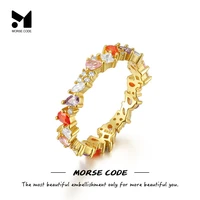 mc s925 sterling silver rainbow zircon ring for women 18k gold delicate silver rings wedding jewelry gift anillos plata bague