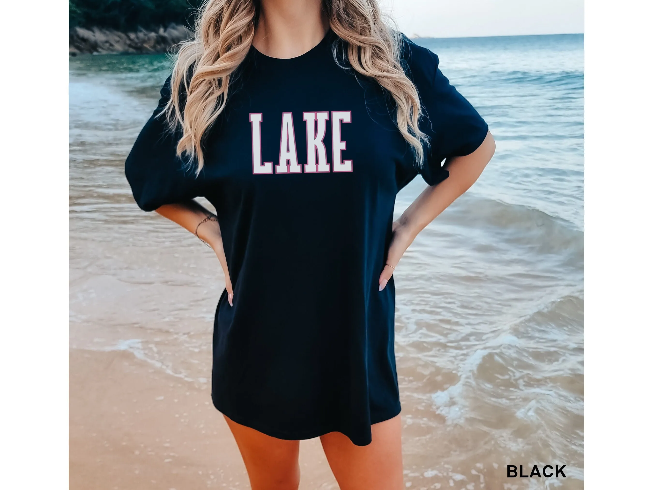 Летняя футболка для отпуска с изображением озера женщин