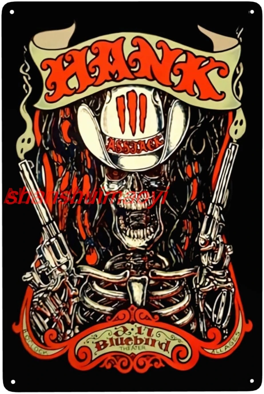 Металлическая вывеска Hank Musics Williams III 8x12 дюймов