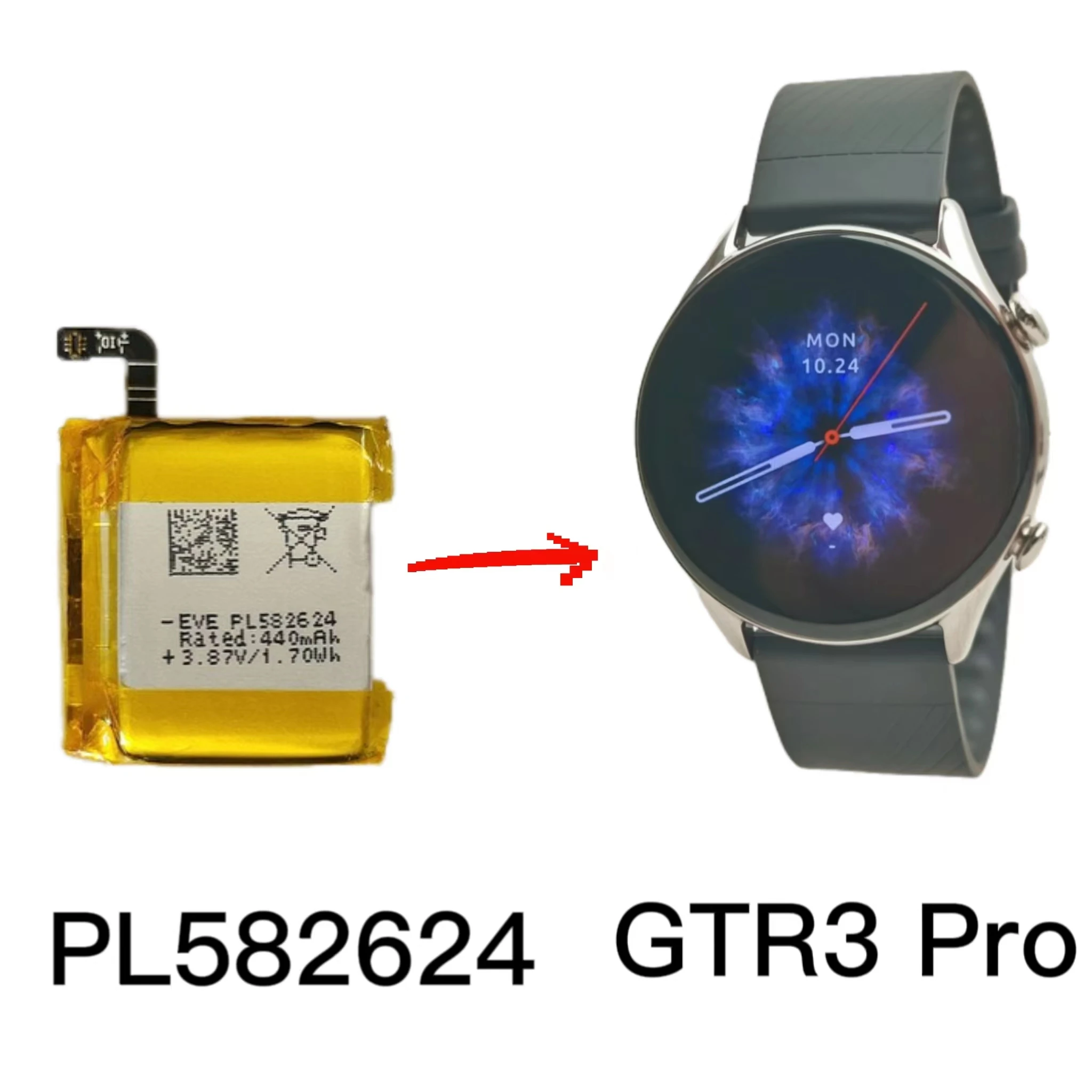 

Новый аккумулятор Amazfit PL582624V, Сменный аккумулятор для смарт-часов GTR 3 Pro