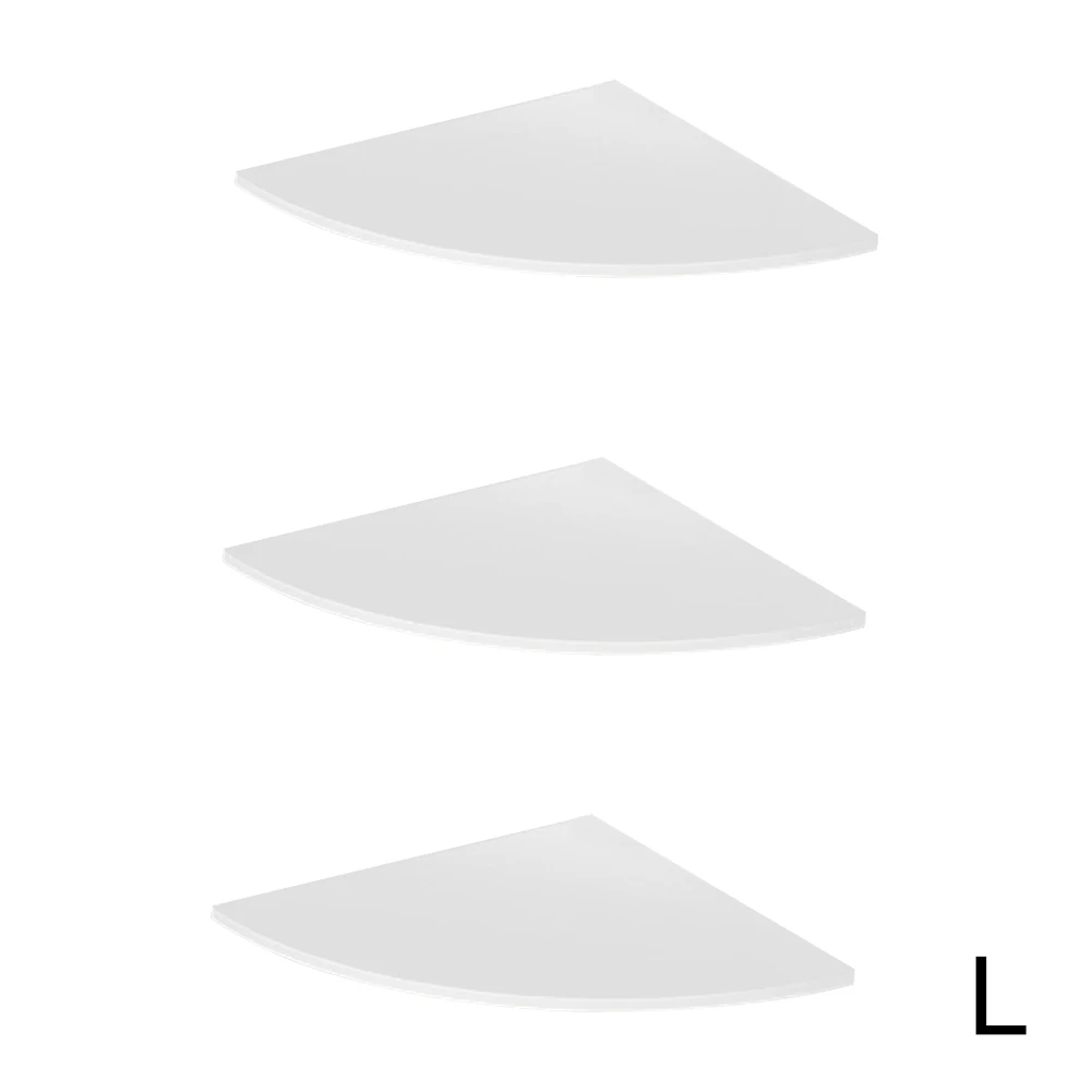 

3pcs Bookshelf Wall Mounted Bathroom Kitchen Storage Rack Corner Shelf Easy Clean Living Room Sector Shower Office Home Decor