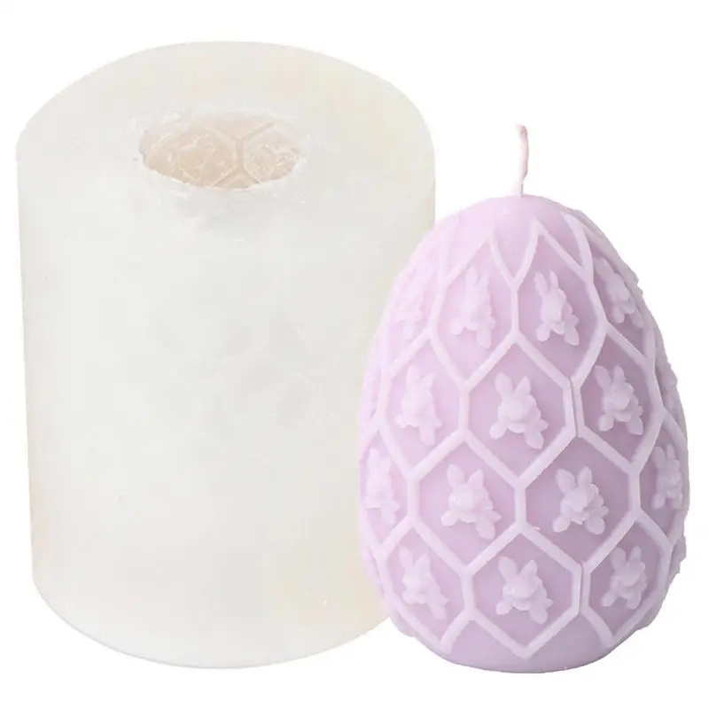 

Easter Egg Mold 3D Aromatherapy Candle Moulds Silicone Molds With Honeycomb Pattern For DIY Resin Casting Soap Scented Candle