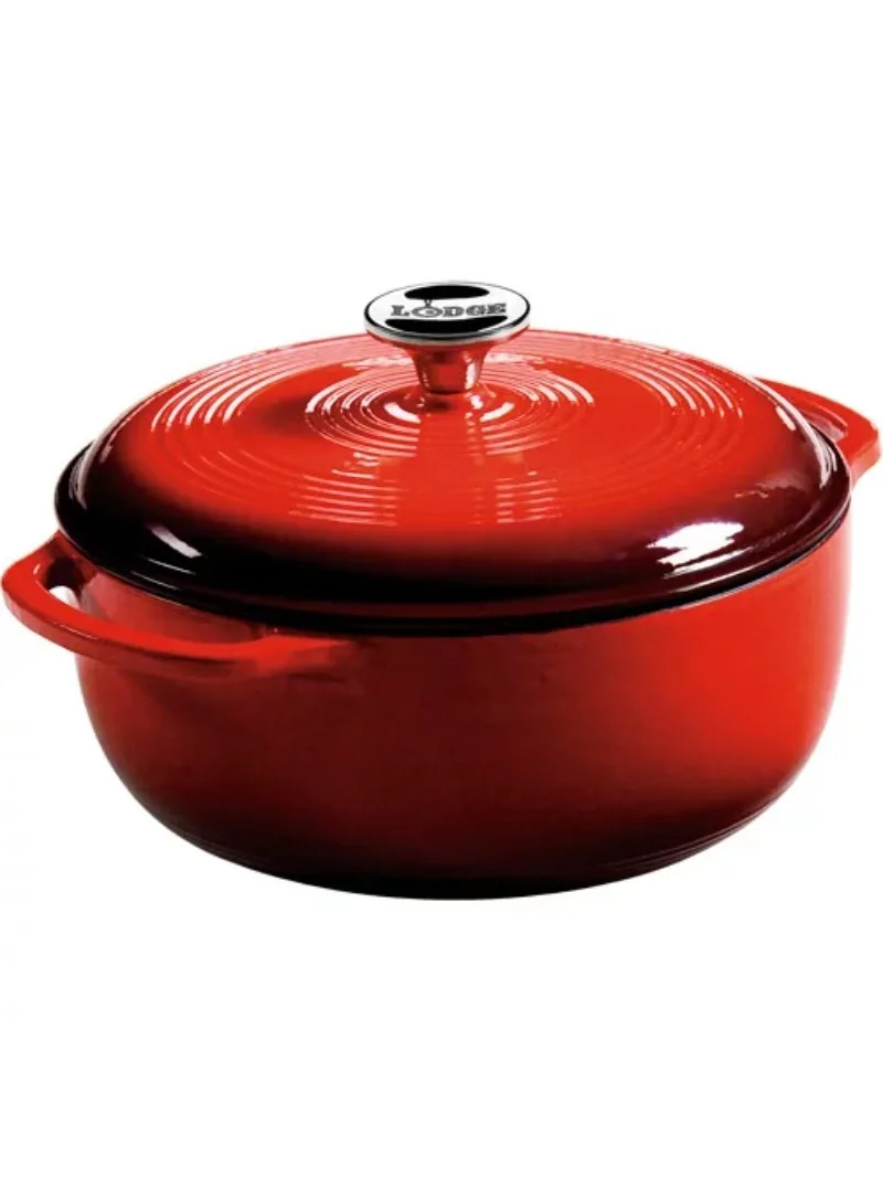 

Чугунная эмалированная голландская печь, 4,5 кварты, красная