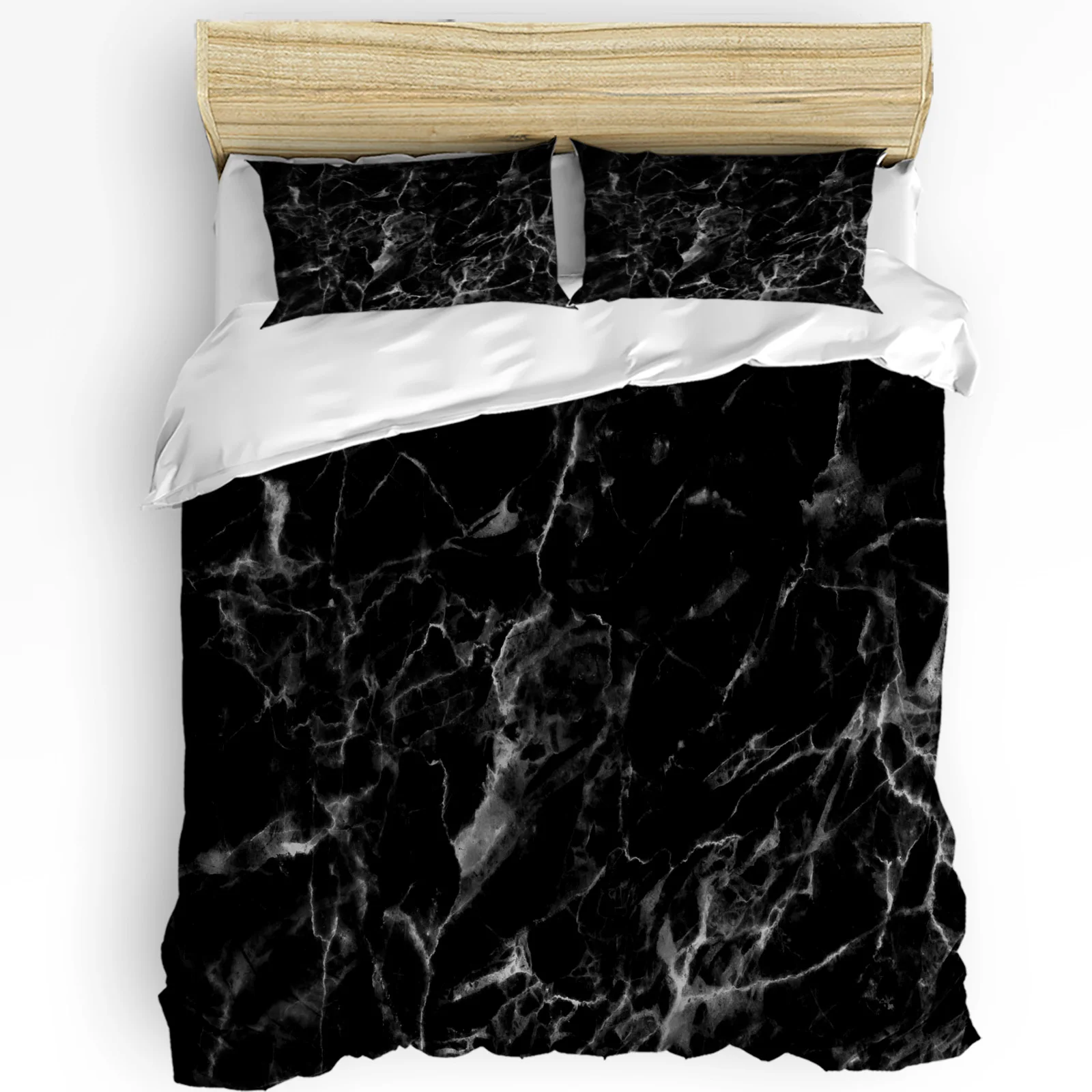 

Black Marble Granite Printed Comfort Duvet Cover Pillow Case Home Textile Quilt Cover Boy Kid Teen Girl Luxury 3pcs Bedding Set