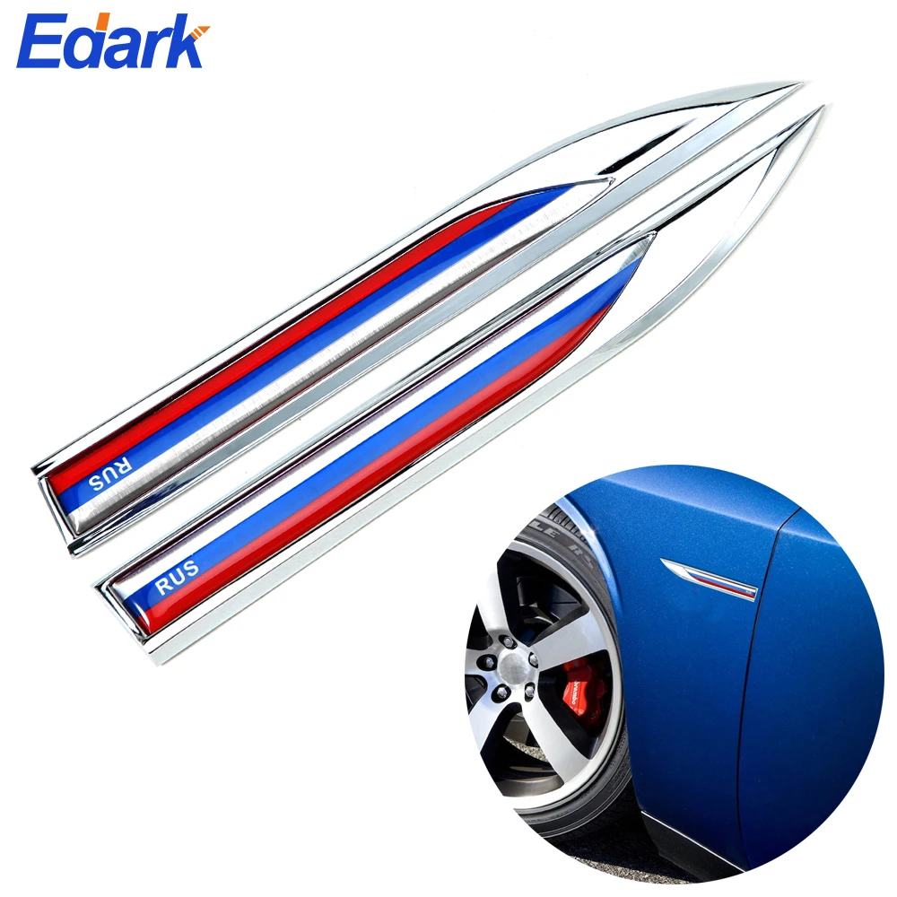 

Металлическая наклейка с российским флагом, 2 шт., эмблема, значок, наклейки, Стайлинг автомобиля, украшения «сделай сам», аксессуары для Ford ...