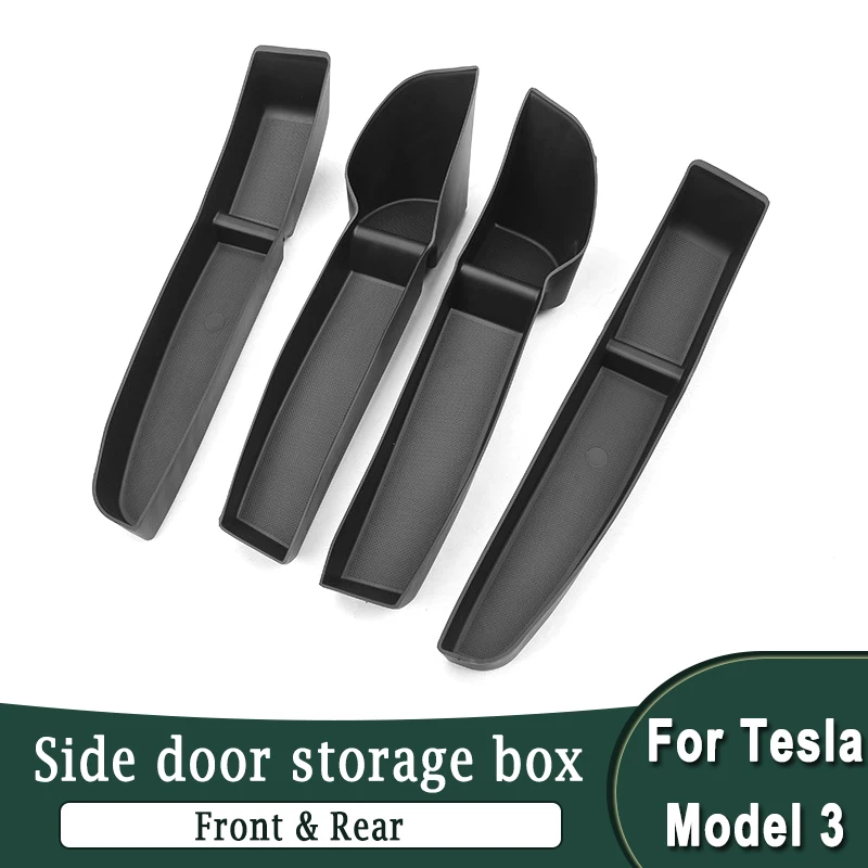 

Боковой ящик для хранения для автомобильной двери Tesla Model Y 2023, дверной подлокотник, ящик для хранения из ТПЭ, органайзер для передней и задней двери, автомобильные аксессуары