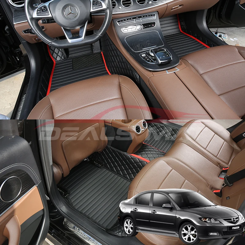 

Автомобильные коврики для Mazda 3 BK, 2003, 2004, 2005, 2006, 2007, роскошные кожаные аксессуары для салона автомобиля