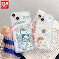bandai brand cute cinnamoroll woman clear silicon phone case for iphone xr xs max 8plus 11 12 13mini 13 pro max cover