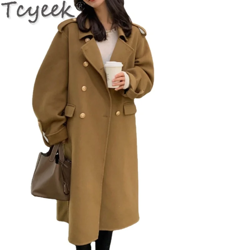 

2022 Winter Jacket Women Coat 100% Sheep Wool Coat Female Long Sweet Double-faced Woolen Clothes Casacos De Inverno Feminino FCY